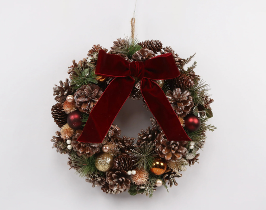 Krans met rode veloers strik