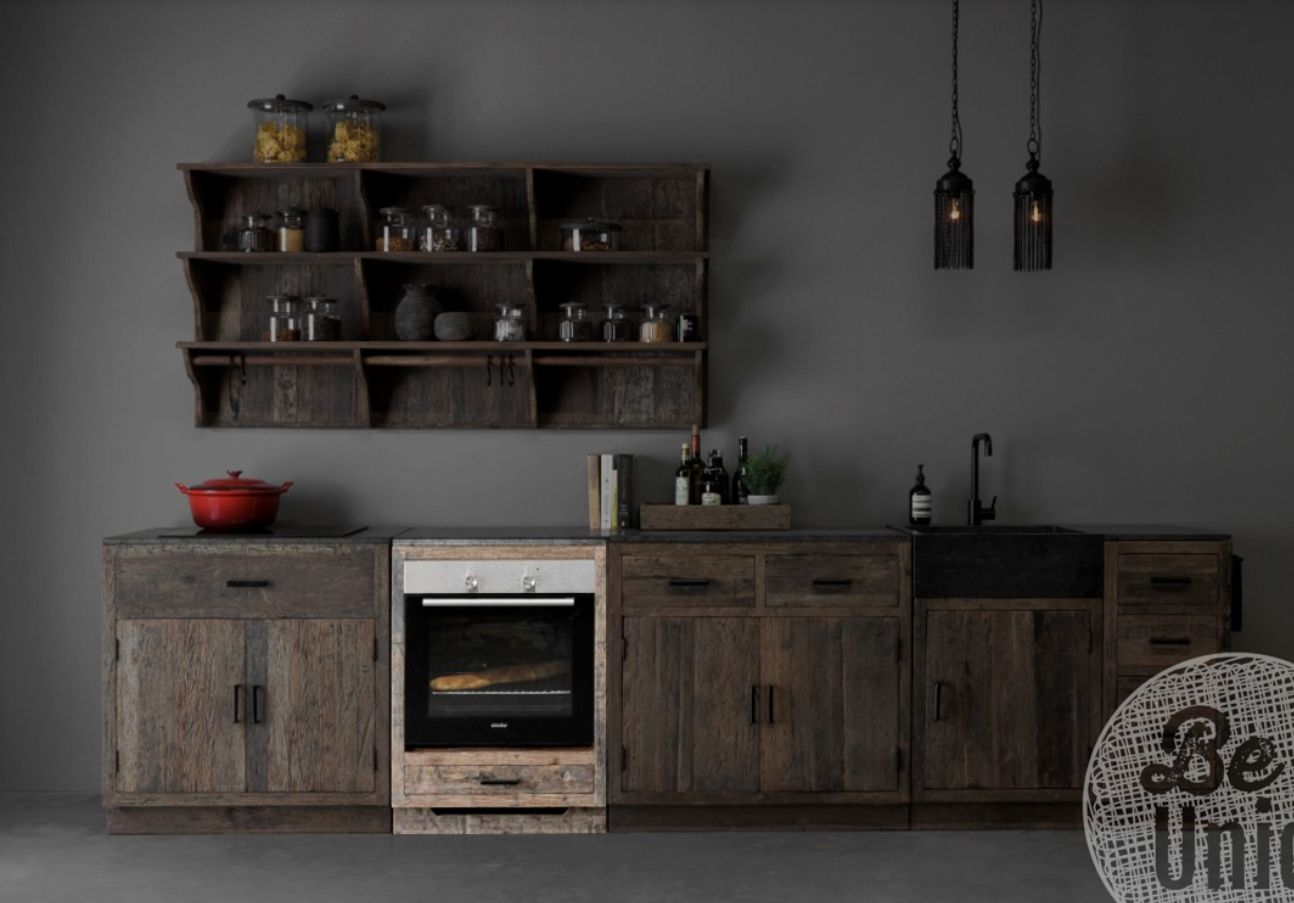 Kast voor inbouw oven ex oven inclusief blauwe steen 95x68x60cm