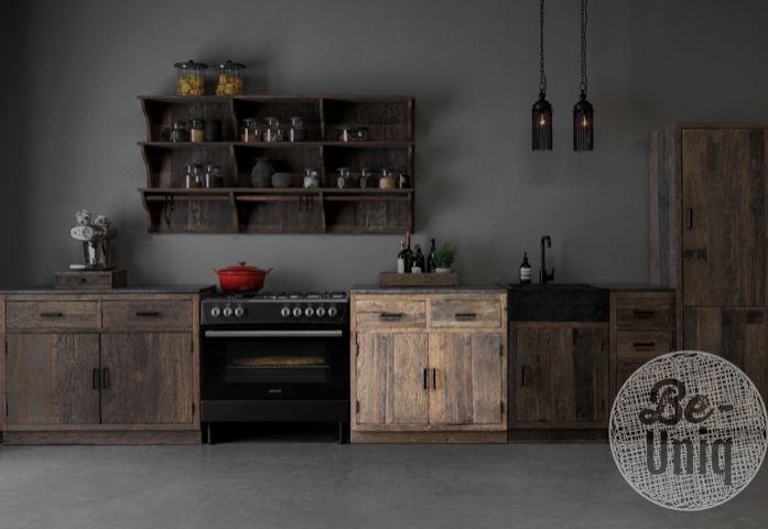 Kast met 2 deuren incl blauwe steen 95x95x60cm