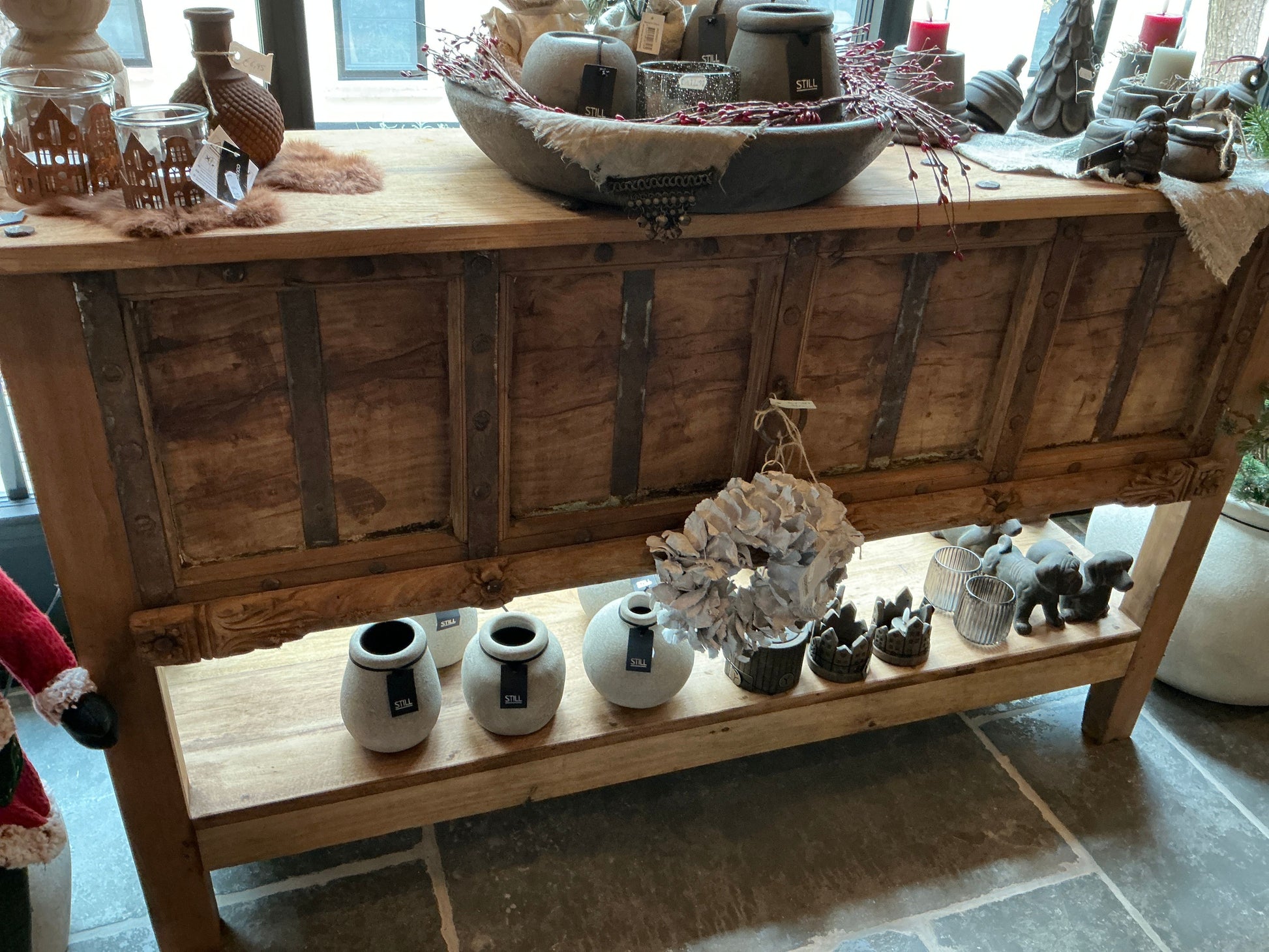 Site table met valse deuren en legplank 157x39x94cm