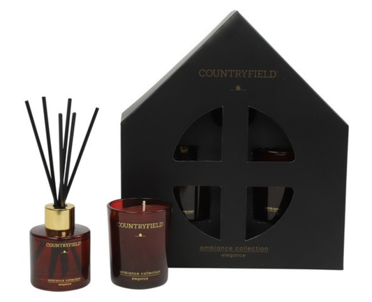 Pakket geurstokjes en geurkaars elegance