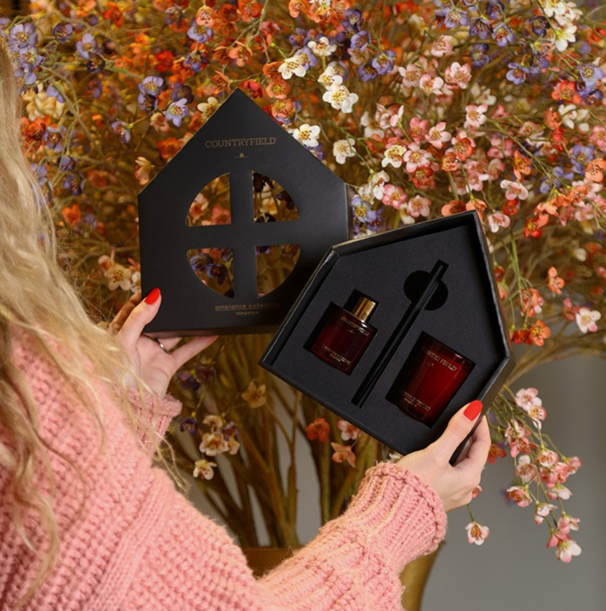 Pakket geurstokjes en geurkaars elegance