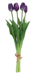 Boeket van tulpen 5 purper 41cm