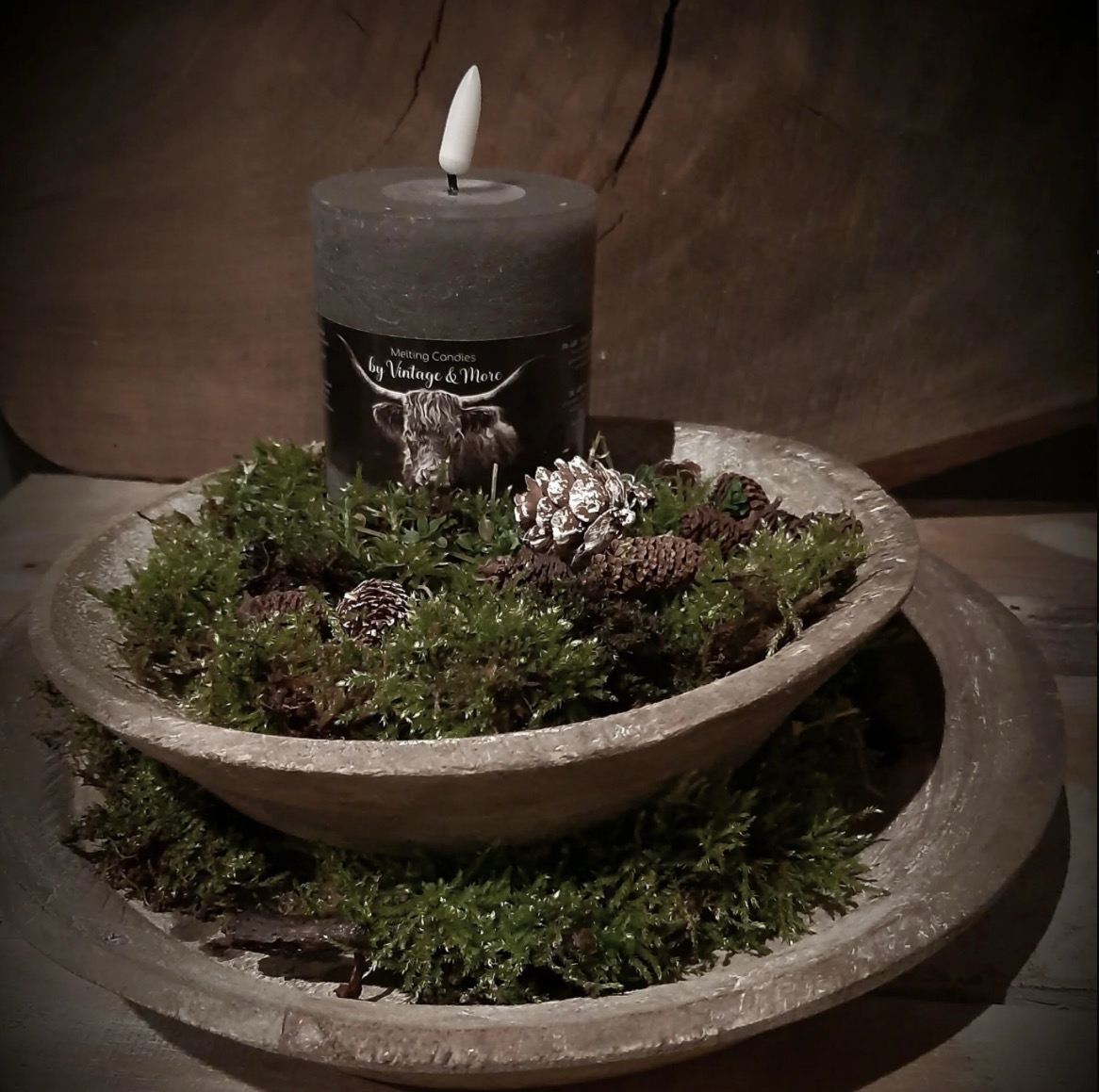 Ronde houten schaal 23cm