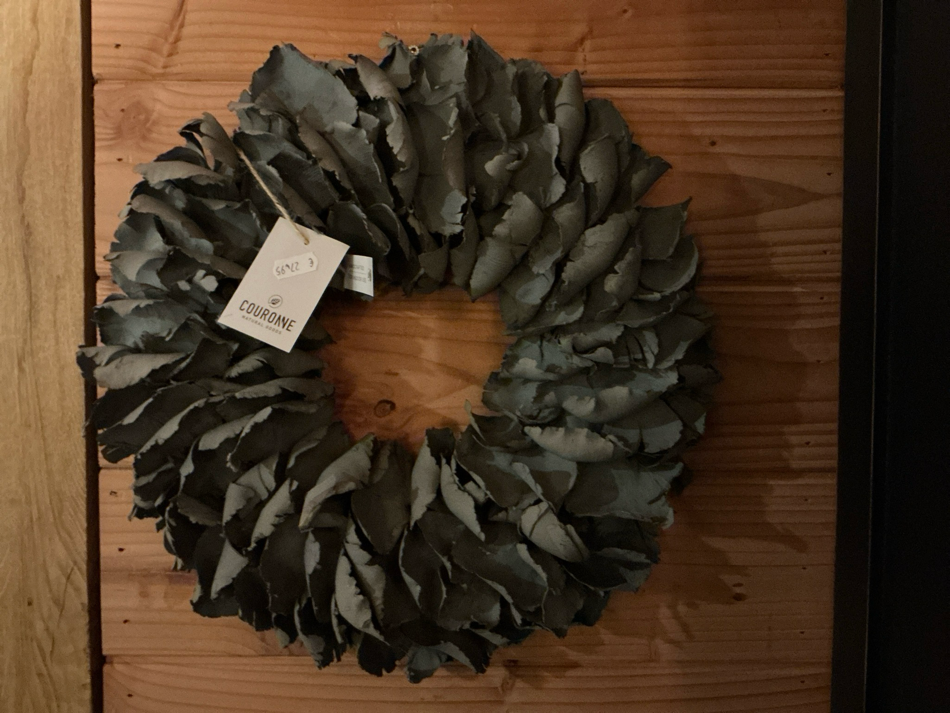 Krans palm petal wreath 40cm grey smoke