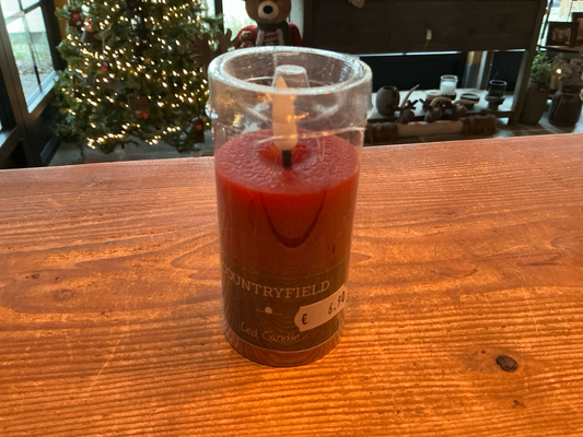 Led stompkaars donkerrood met timer of afstandsbediening