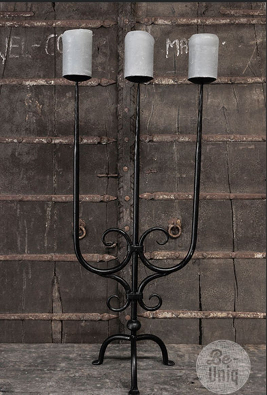 Metalen zwarte Vloerkandelaar Afmeting ca. (HxBxD) 105x53x30 cm