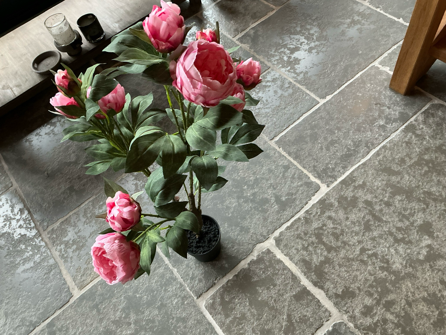 Kunstplant peony roze 90cm