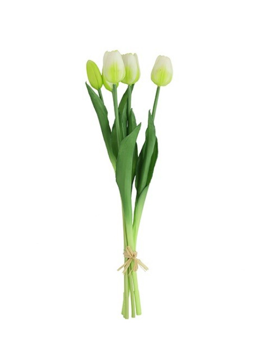 Kunst boeket Tulp Tulipa wit-L10B10H41CM