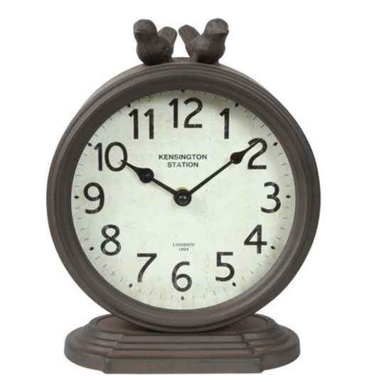 Tafelklok Birds wit/zwart-L10B20H25CM