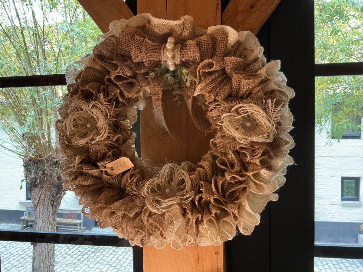 Krans in jute beige en bruin 40cm