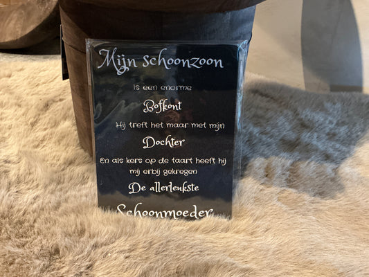 Tekstbordje : mijn schoonzoon