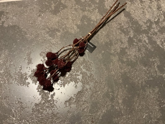 Bundel met bordeaux bolletjes