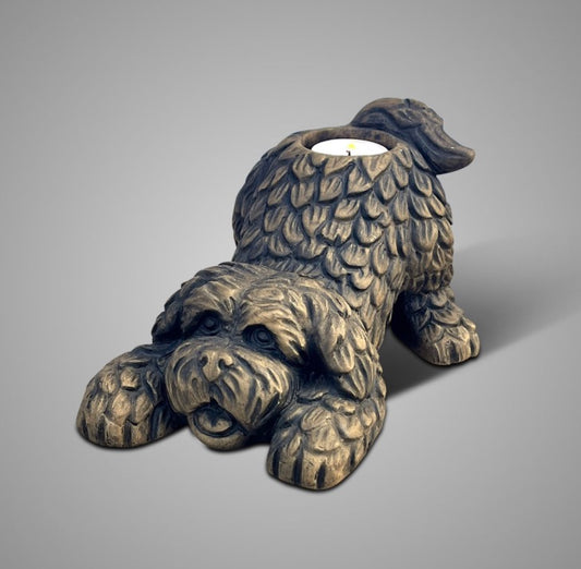 Barking Dog Tealighholder Majestic Brown D.24 H.13
