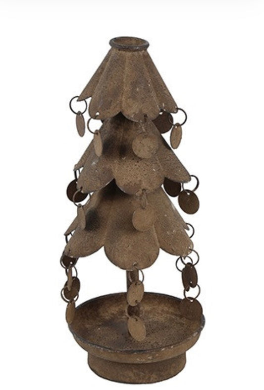Kandelaar Kerstboom Amira S roest-12x12x26CM