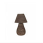 Peake Brown mango wood round table lamp low met kap