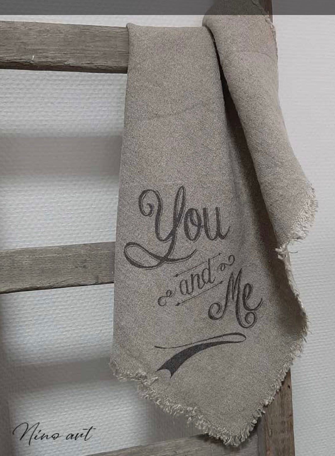 Shabby doek You and me 50x50cm