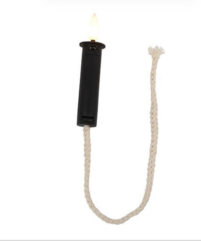 LED Kaars Kurk m/touw Lyon zwart dia 1.9c-2,2x2,2x10CM