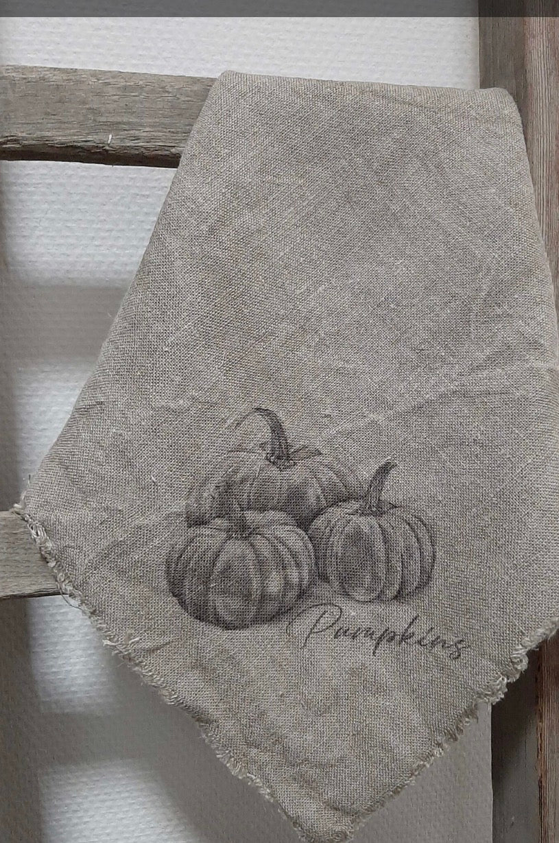 Shabby doek pompoen 50x50cm