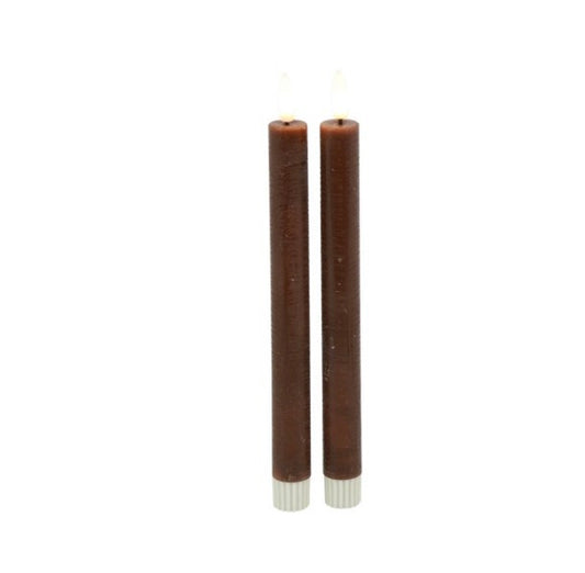 LED Kaars Dnrkrs Ø2,2CM Lyon L s2 bruin-2,2x2,2x22,5CM