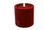 LED Kaars Stomp velvet rood-10x10x10CM