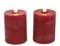 LED Kaars Stomp Ø5CM ro Lyon s2 rood-5x5x9CM