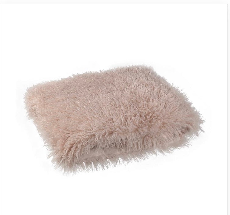 Fluffy deken beige