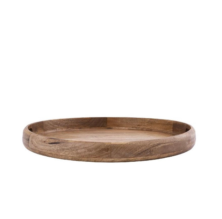 Dusten Natural mango wood round tray big