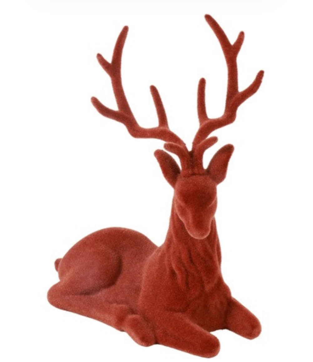 Hert liggend Velvet Brian L roest-24x24x20CM