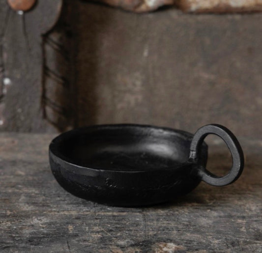 Zwarte metalen kaarsenhouder Afmeting ca. (HxBxD) 3x10x10 cm