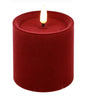 LED Kaars Stomp velvet Ø7,5CM ro Lyon S d.rood-7,5x7,5x7,5CM