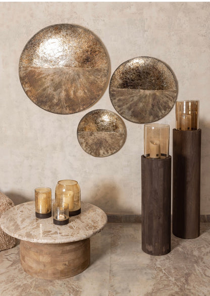 Vloerkandelaar in dark brown incl glas 28.0 x 28.0 x 110.0 cm