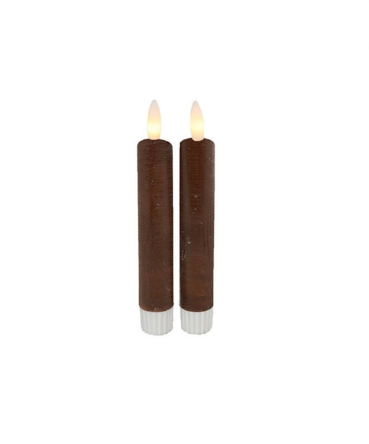 LED Kaars Dnrkrs Ø2,2CM Lyon S s2 bruin-22x22x15CM