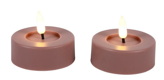 Maxi theelicht Ø6,7CM LED ro Lyonie s2 roze-6,7x6,7x5,5CM