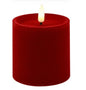 LED Kaars Stomp velvet Ø7,5CM ro Lyon S rood-7,5x7,5x7,5CM
