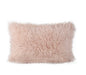 Rechthoekig fluffy beige kussen