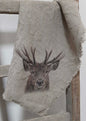 Shabby doek rendier gekleurd aangezicht 50x50 cm