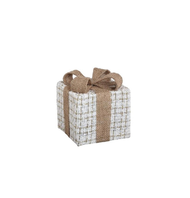 Cadeaupakje met ledlampjes 15.0 x 15.0 x 18.0 cm