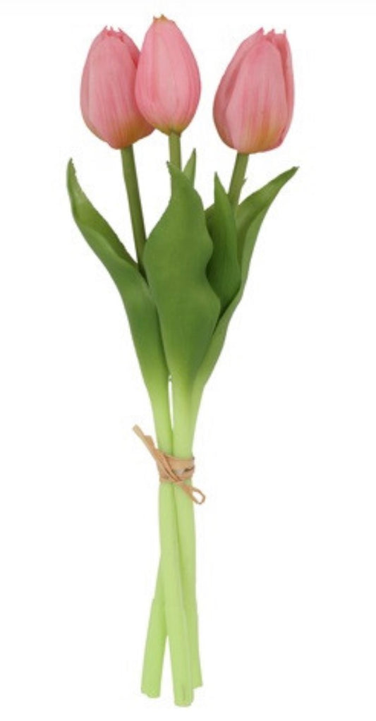 Boeket Tulp Tulipa 3 roze-12x12x29CM