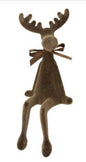 Rendier zittend bruin-13x13x33CM veloers