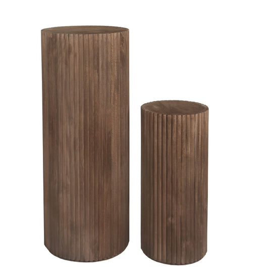 Zuilen set van 2 dark brown