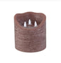 LED Light Candle rustic brown moveable 3 flames